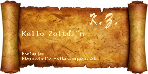 Kello Zoltán névjegykártya