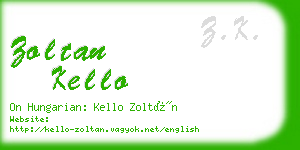 zoltan kello business card